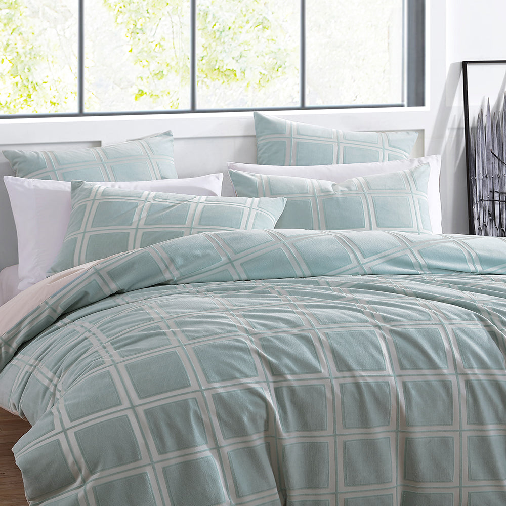 Rowan Seafoam Quilt Cover Set | King Bed