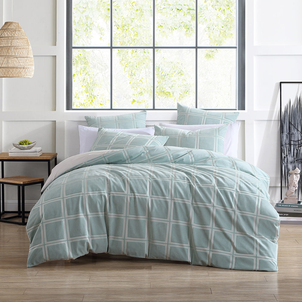 Rowan Seafoam Quilt Cover Set | King Bed