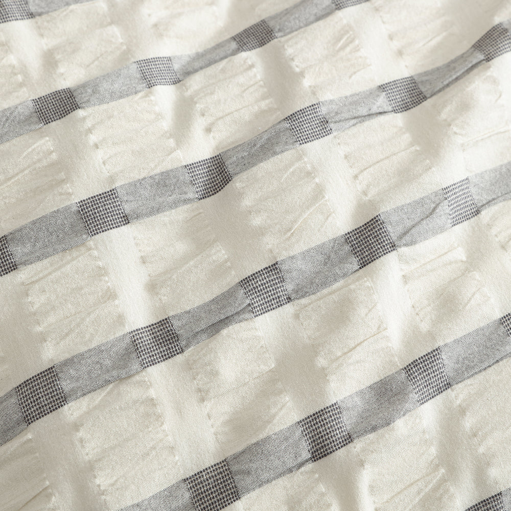 Platinum Logan and Mason Sycamore Charcoal Quilt Cover Set Detail | My Linen