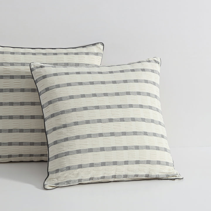 Platinum Logan and Mason Sycamore Charcoal European Pillowcase Lifestyle | My Linen