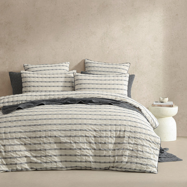 Platinum Logan and Mason Sycamore Charcoal Quilt Cover Set | My Linen