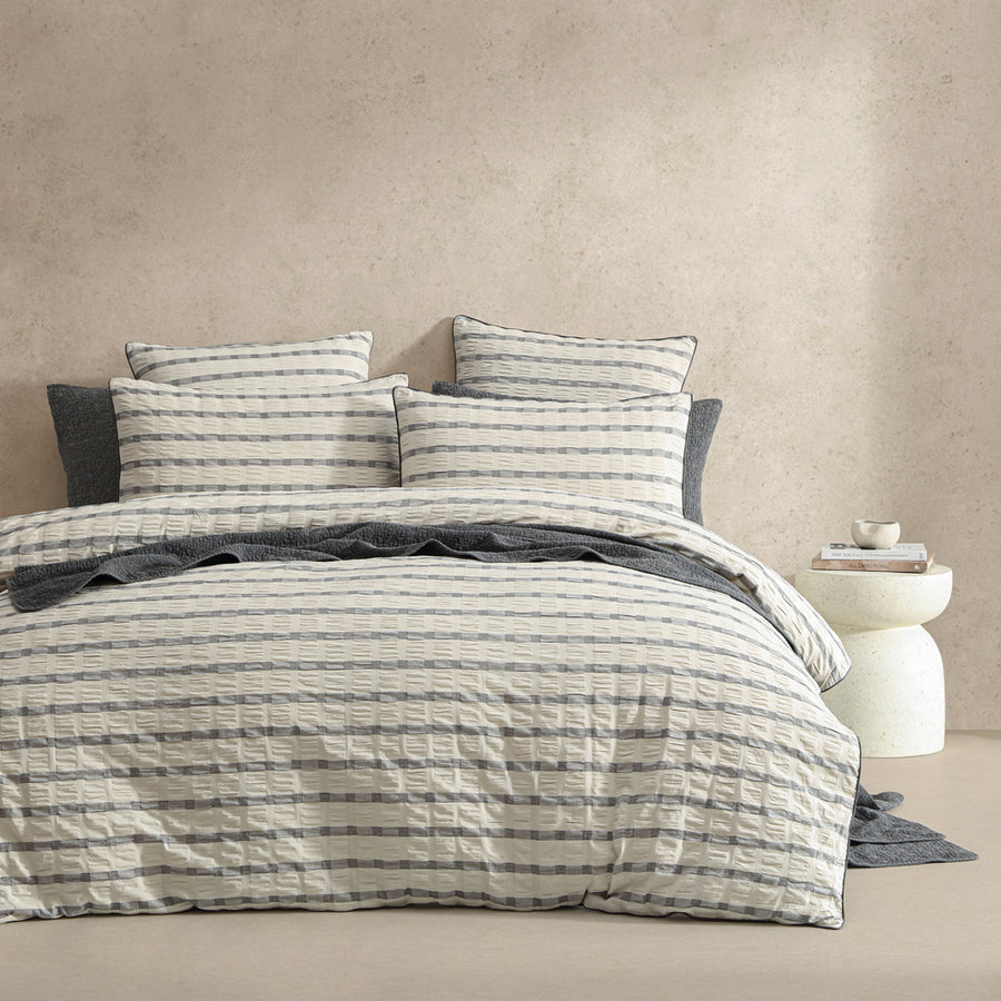 Platinum Logan and Mason Sycamore Charcoal Quilt Cover Set | My Linen