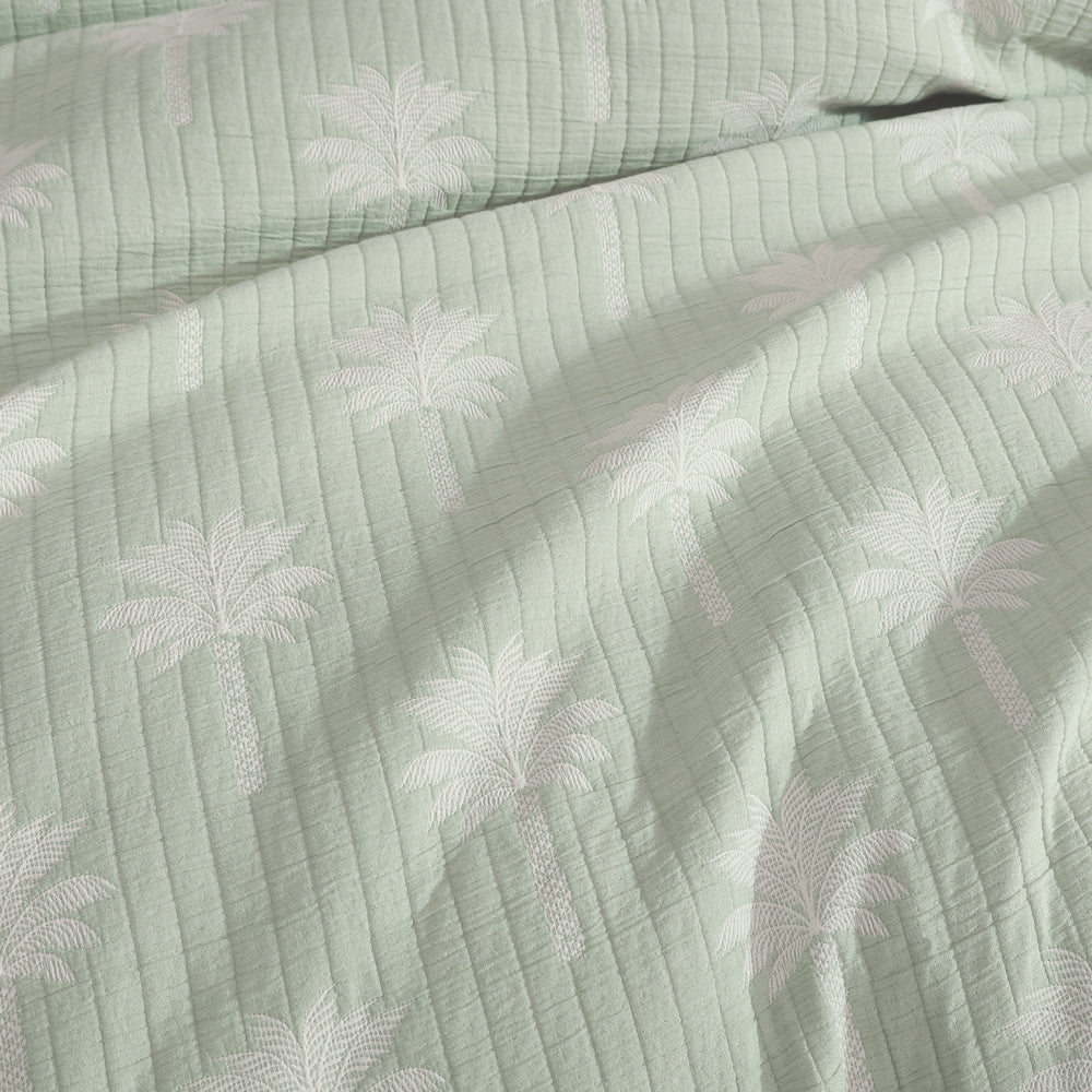 Logan and Mason Tahiti Sage Quilt Cover Set Detail | My Linen