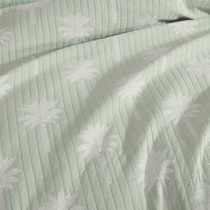Logan and Mason Tahiti Sage Quilt Cover Set Detail | My Linen