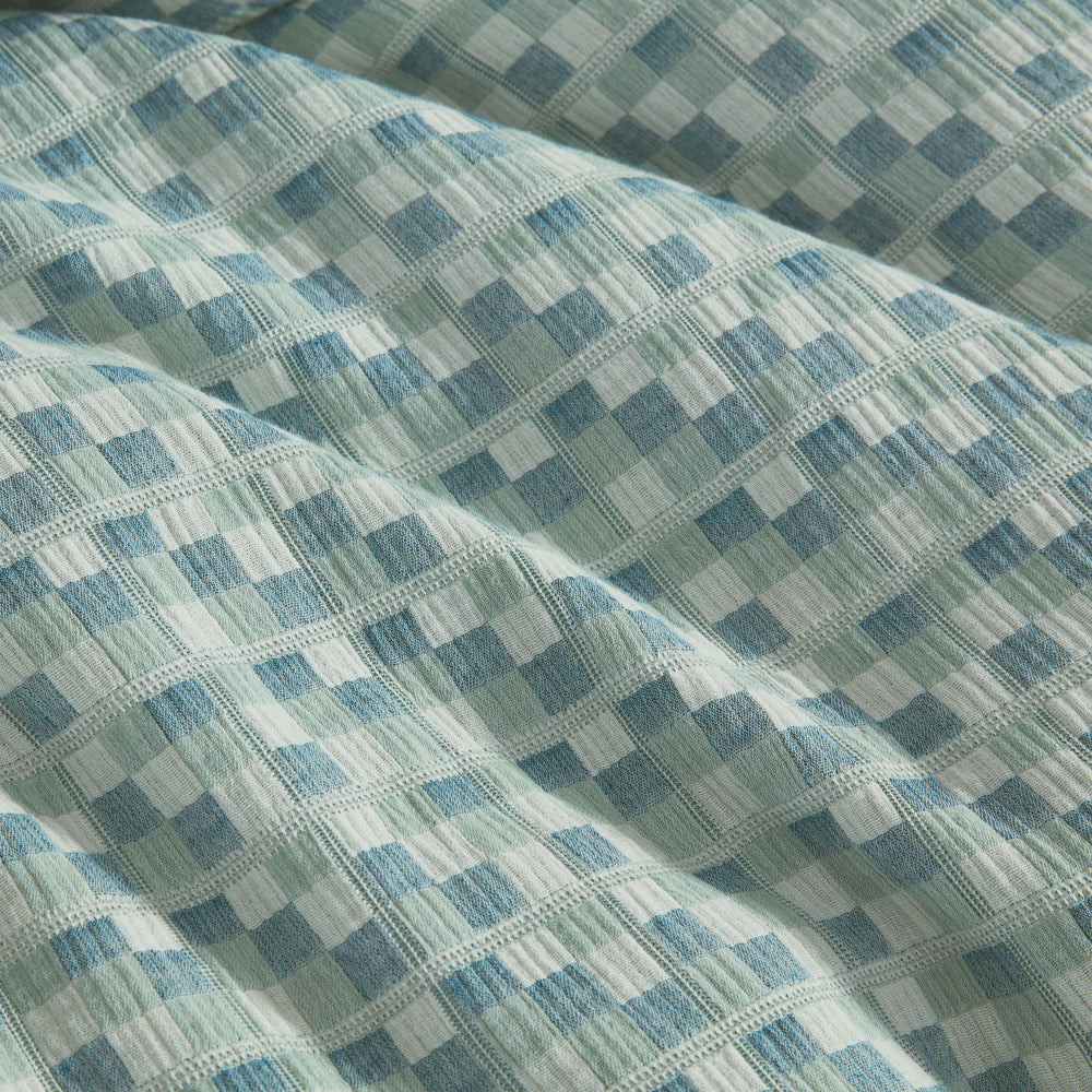 Logan and Mason Tessellate Aegean Quilt Cover Set Detail | My Linen