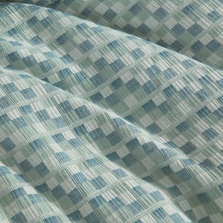 Logan and Mason Tessellate Aegean Quilt Cover Set Detail | My Linen