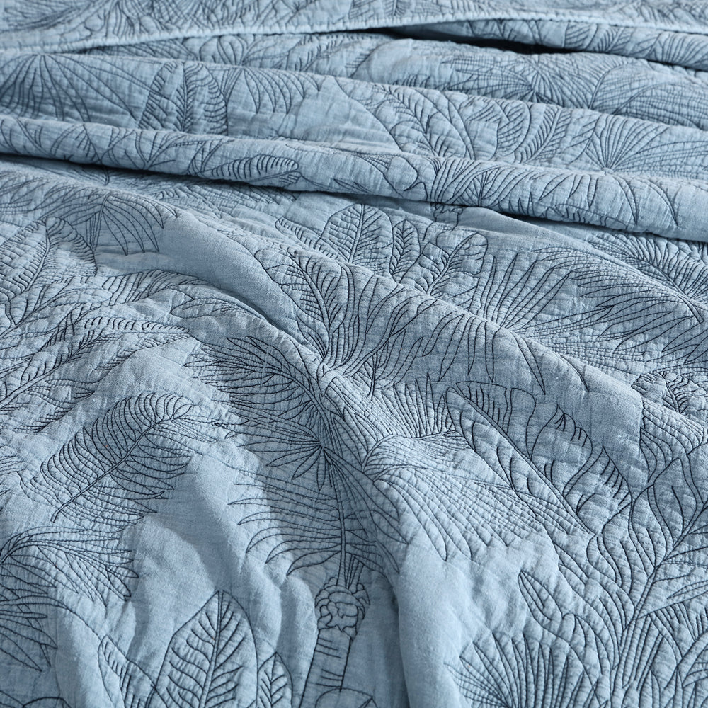 Logan and Mason Tropica Slate Coverlet Set Detail | My Linen