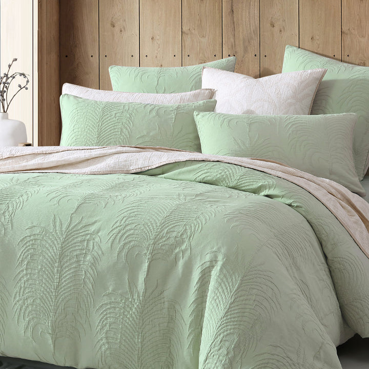 Tropicana Sage Quilt Cover Set | Queen Bed