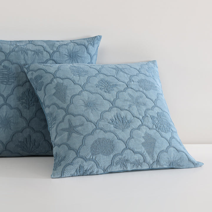 Platinum Logan and Mason Venice Aegean European Pillowcase Lifestyle | My Linen