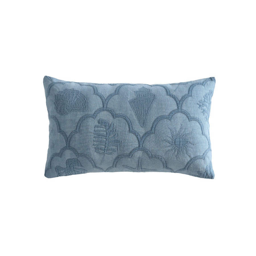 Platinum Logan and Mason Venice Aegean Long Filled Cushion | My Linen