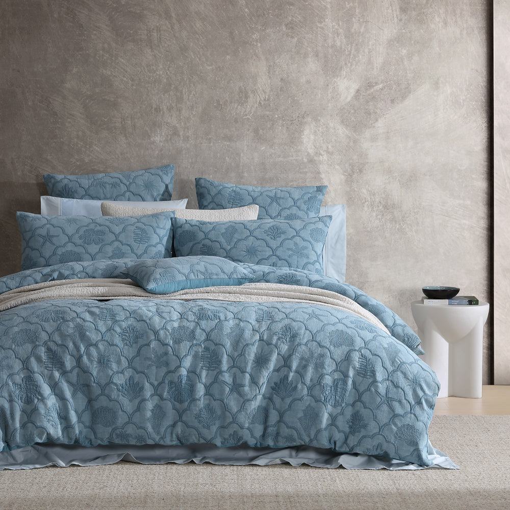 Platinum Logan and Mason Venice Aegean Quilt Cover Set | My Linen