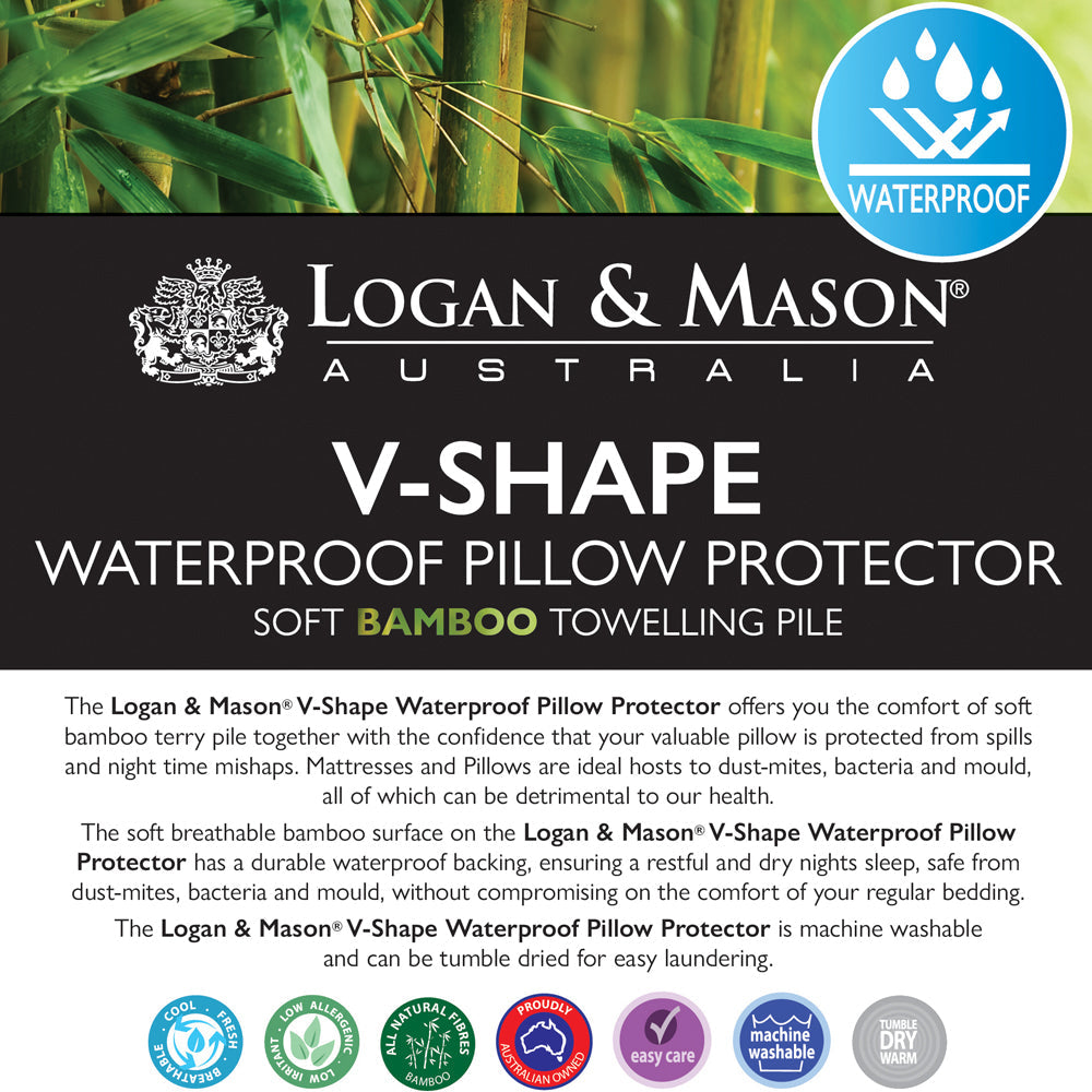 Waterproof Bamboo V-Shape Pillow Protector