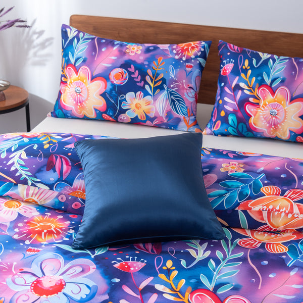 My Linen Midnight Bloom Quilt Cover Set Closeup | My Linen