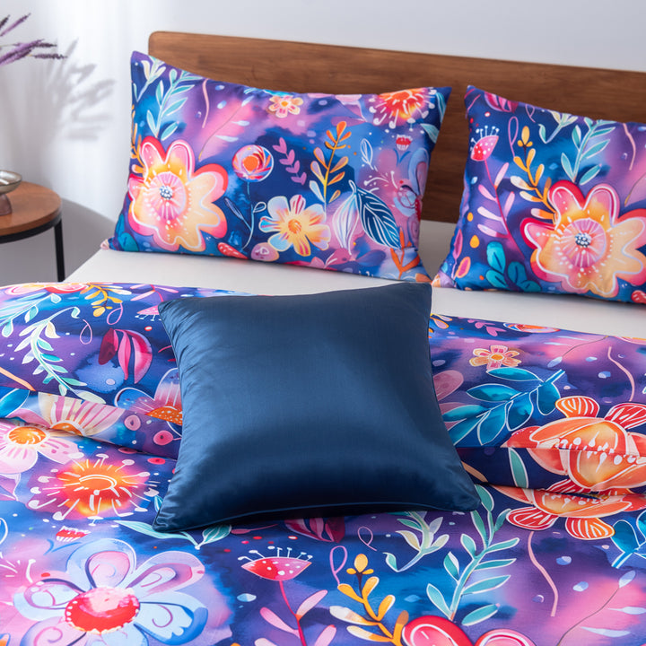 My Linen Midnight Bloom Quilt Cover Set Closeup | My Linen