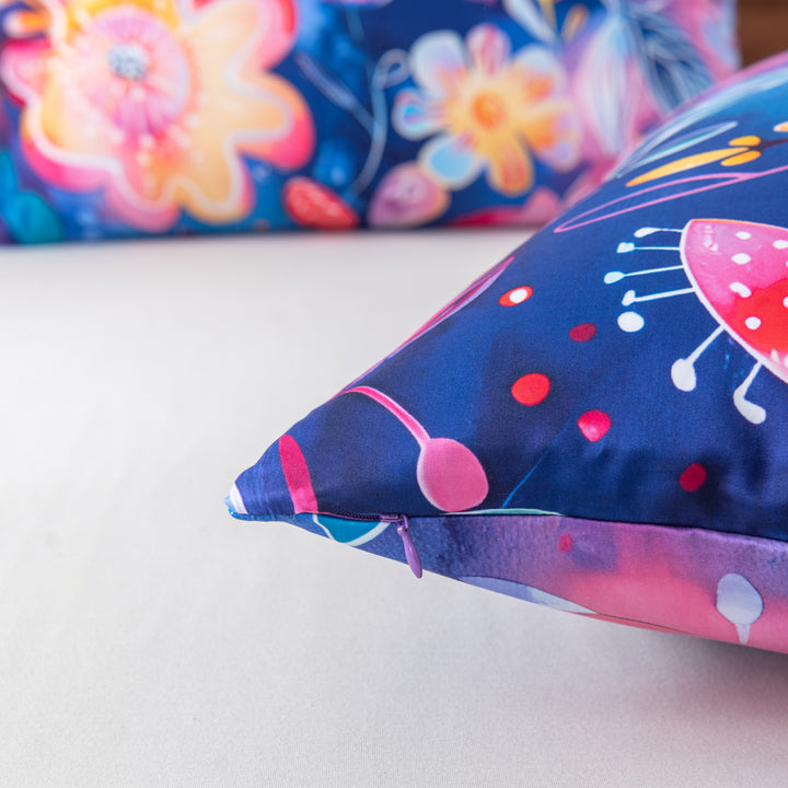 My Linen Midnight Bloom Quilt Cover Set Pillow Closeup| My Linen