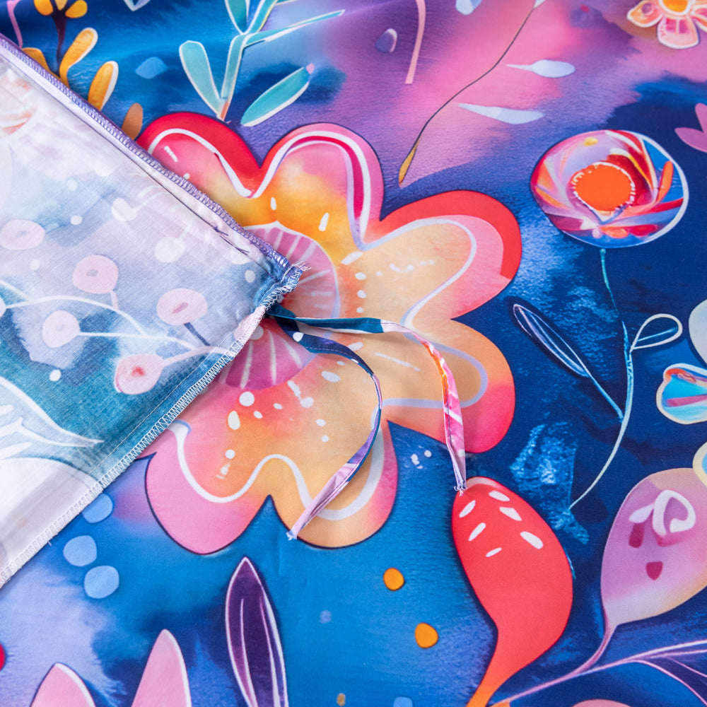 My Linen Midnight Bloom Quilt Cover Set Tie | My Linen