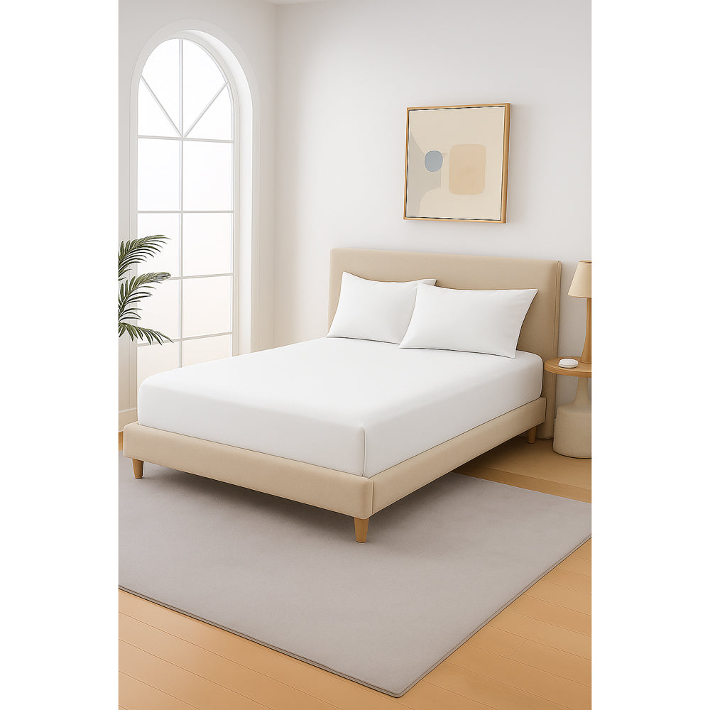 Mia Grace Cotton Percale 300TC Fresh White Fitted Combo Lifestyle | My Linen