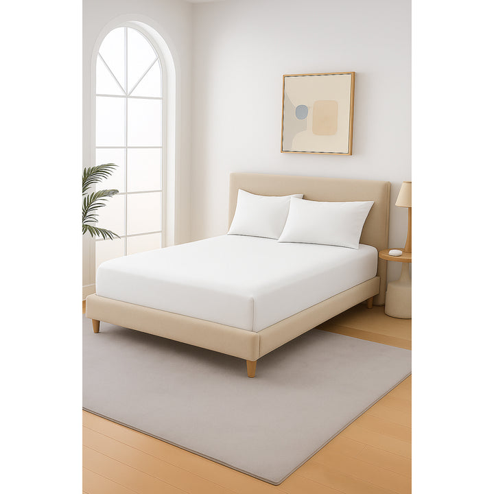 Mia Grace Cotton Percale 300TC Fresh White Fitted Combo Lifestyle | My Linen