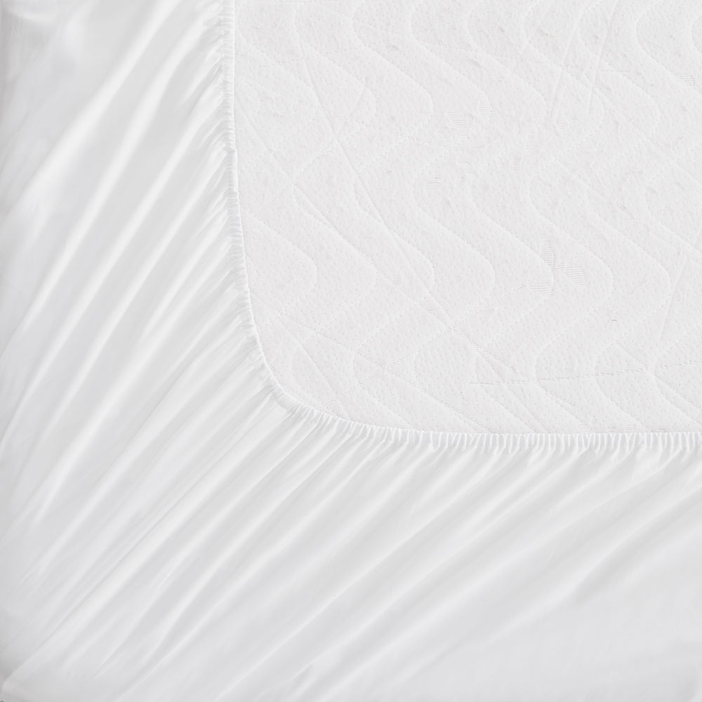 Mia Grace Cotton Percale 300TC Fresh White Fitted Combo Closeup | My Linen