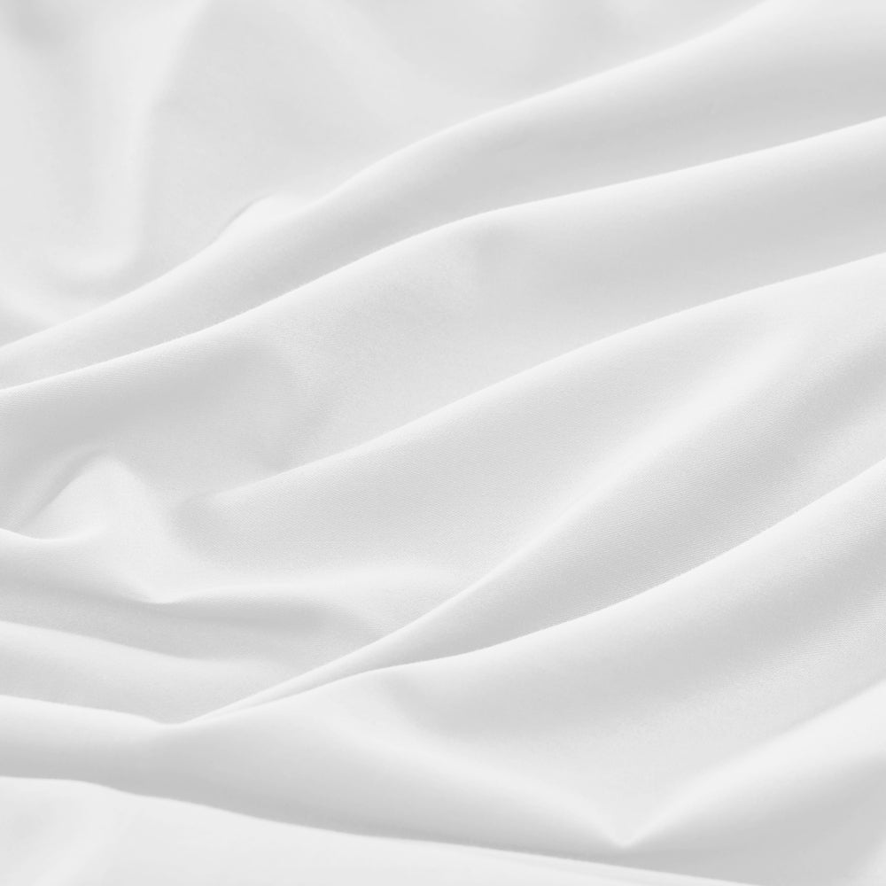Mia Grace Cotton Percale 300TC Fresh White Sheet Set Detail | My Linen