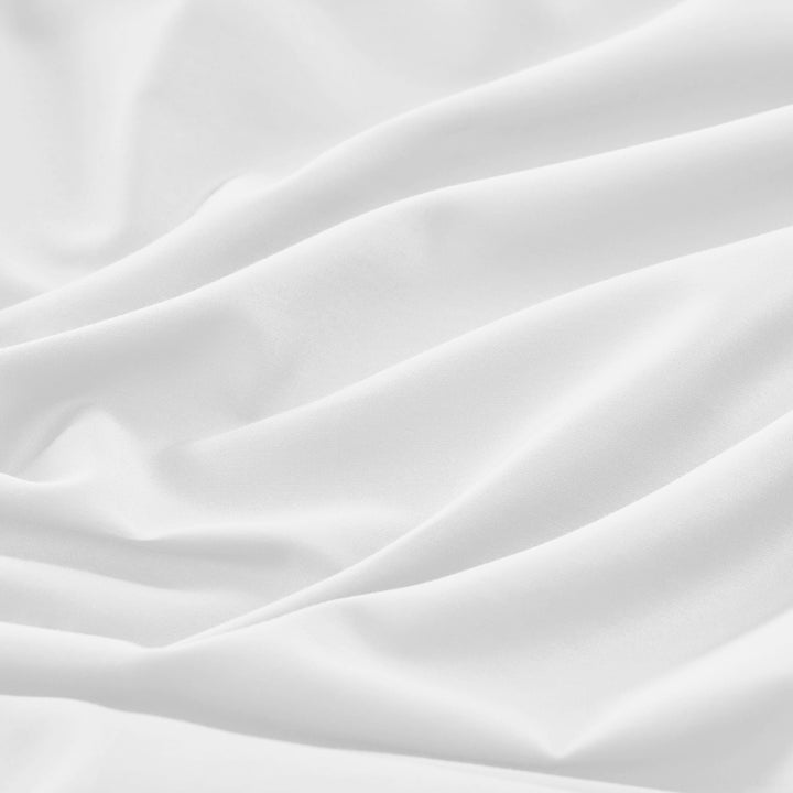Mia Grace Cotton Percale 300TC Fresh White Sheet Set Detail | My Linen
