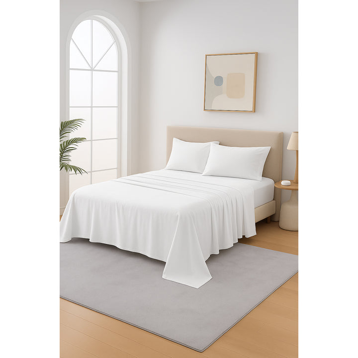 Mia Grace Cotton Percale 300TC Fresh White Sheet Set Lifestyle | My Linen