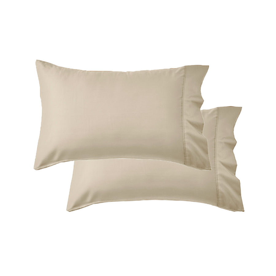 Mia Grace Cotton Percale 300TC Natural Stone Standard Pillowcase | My Linen