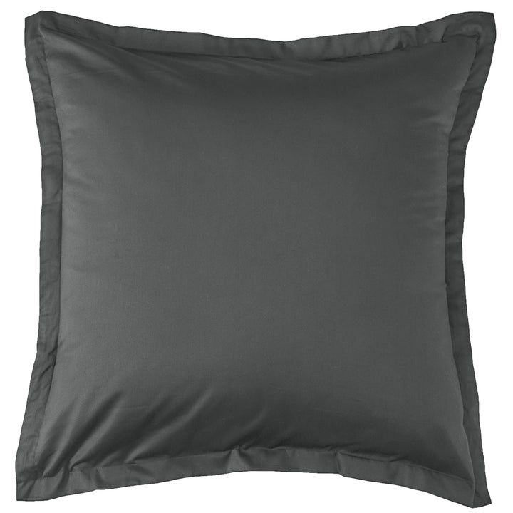 Mia Grace Cotton Percale 300TC Slate Charcoal European Pillowcase | My Linen