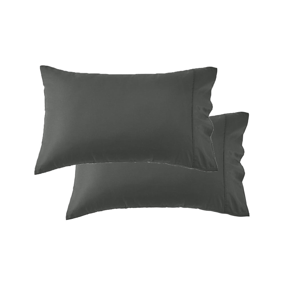 Mia Grace Cotton Percale 300TC Slate Charcoal Standard Pillowcase | My Linen