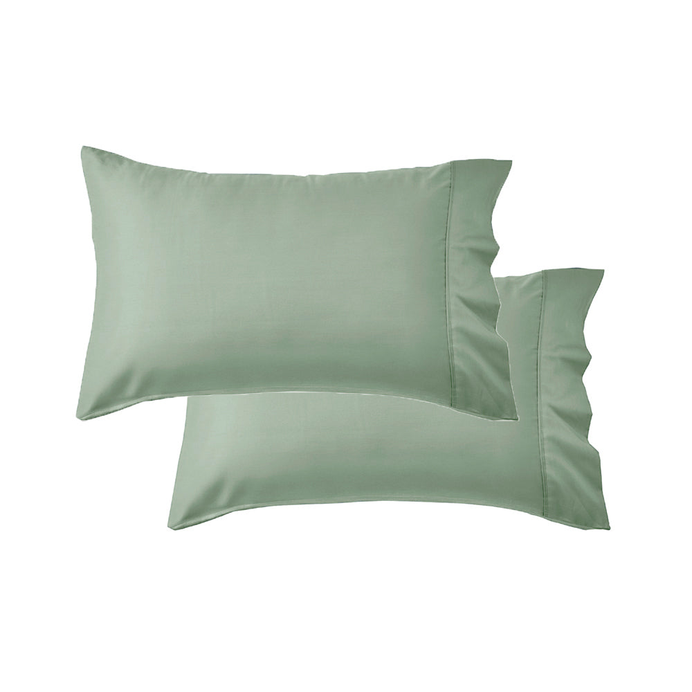 Mia Grace Cotton Percale 300TC Soft Sage Standard Pillowcase | My Linen