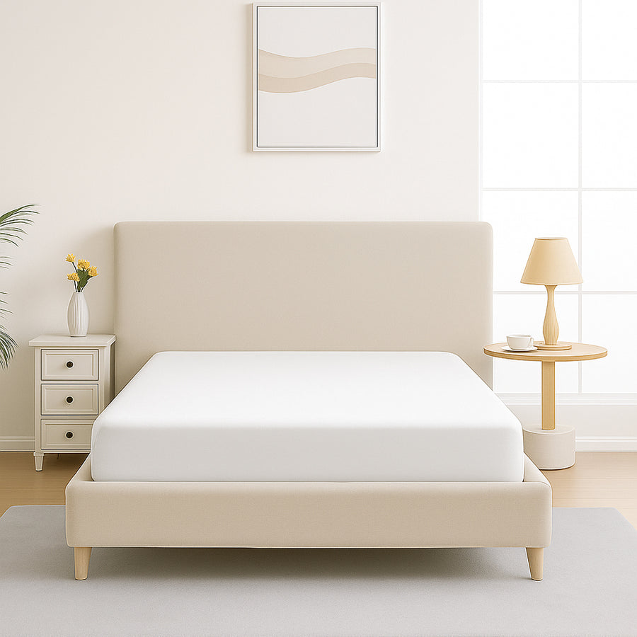 Mia Grace Egyptian Cotton 500TC Cloud White Fitted Sheet | My Linen