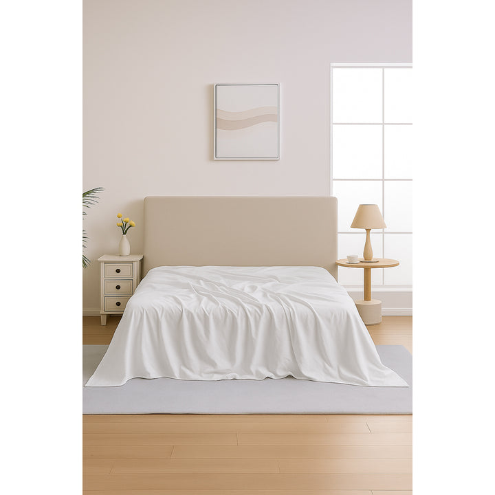 Mia Grace Egyptian Cotton 500TC Cloud White Flat Sheet Lifestyle | My Linen