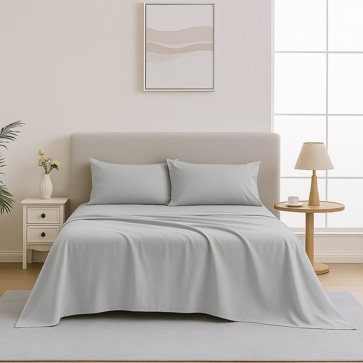 Mia Grace Egyptian Cotton 500TC Drift Silver Sheet Set | My Linen