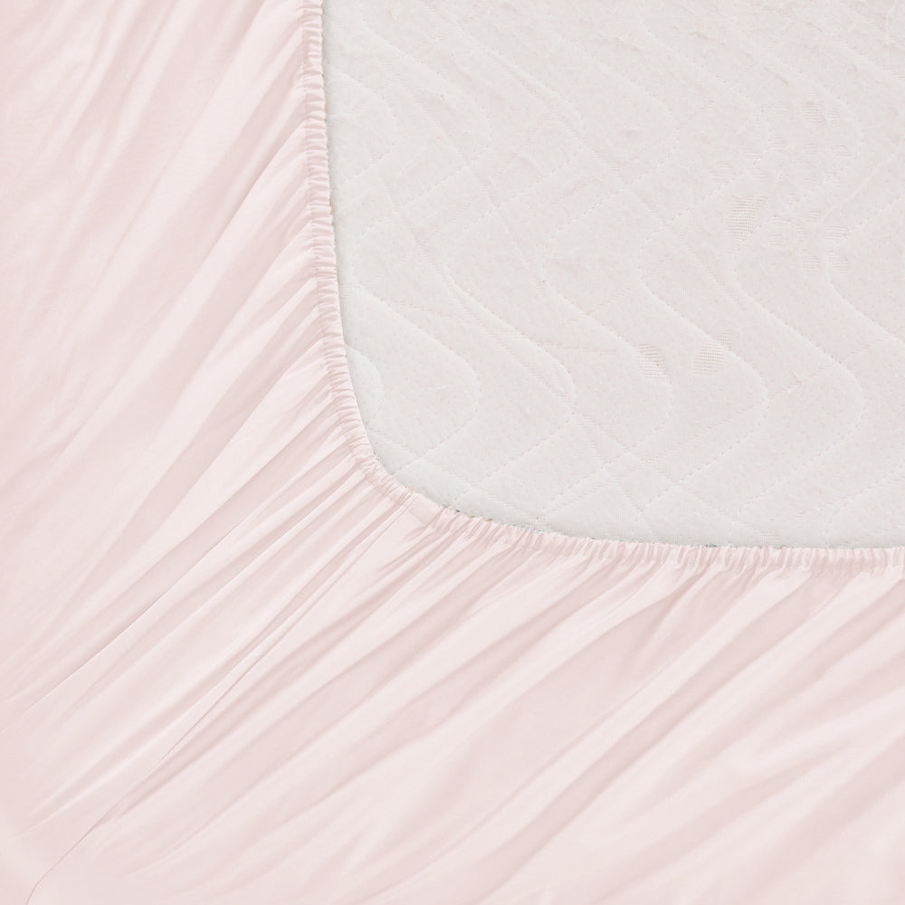 Mia Grace Egyptian Cotton 500TC Petal Pink Fitted Sheet Closeup | My Linen