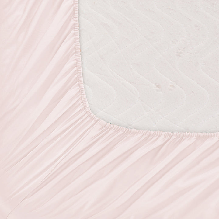 Mia Grace Egyptian Cotton 500TC Petal Pink Fitted Sheet Closeup | My Linen