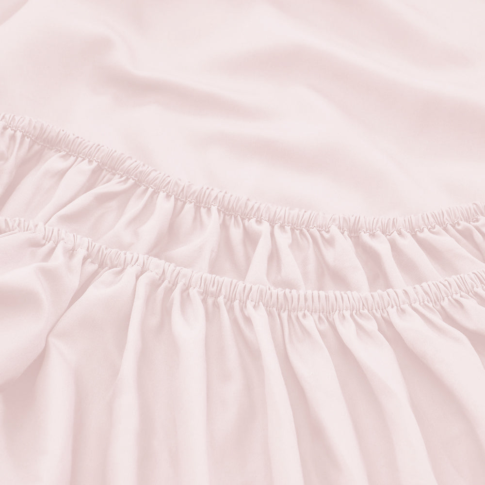 Mia Grace Egyptian Cotton 500TC Petal Pink Fitted Sheet Detail | My Linen