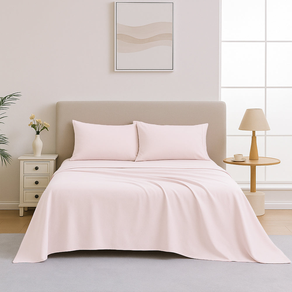 Mia Grace Egyptian Cotton 500TC Petal Pink Sheet Set | My Linen