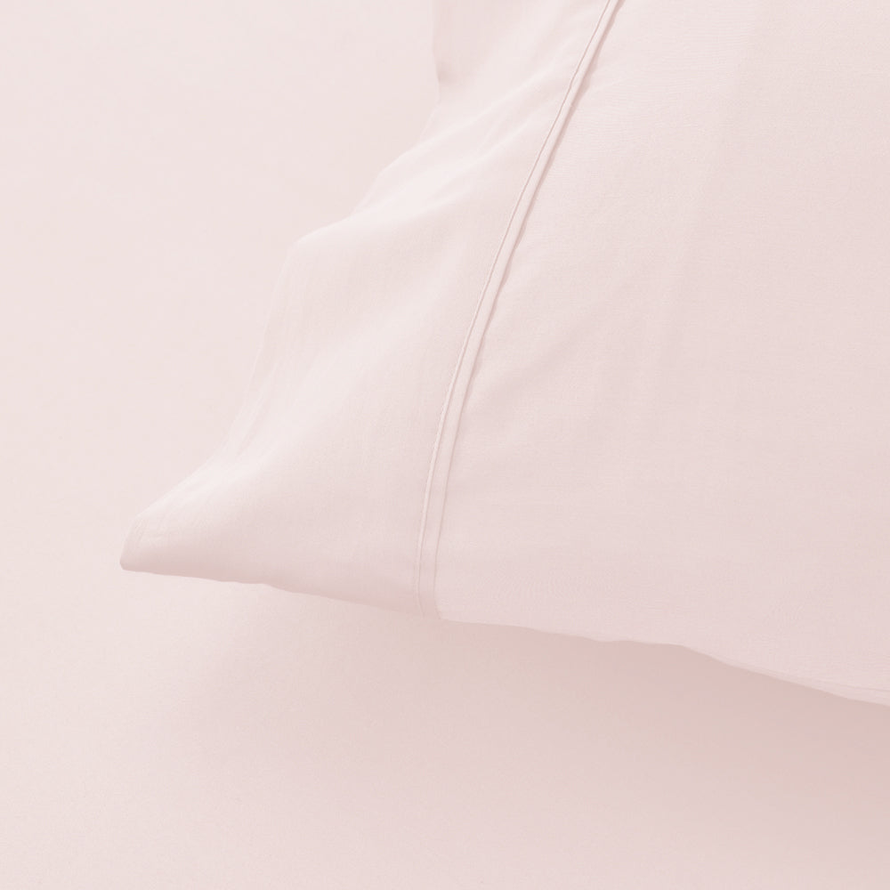 Mia Grace Egyptian Cotton 500TC Petal Pink Standard Pillowcase Closeup | My Linen