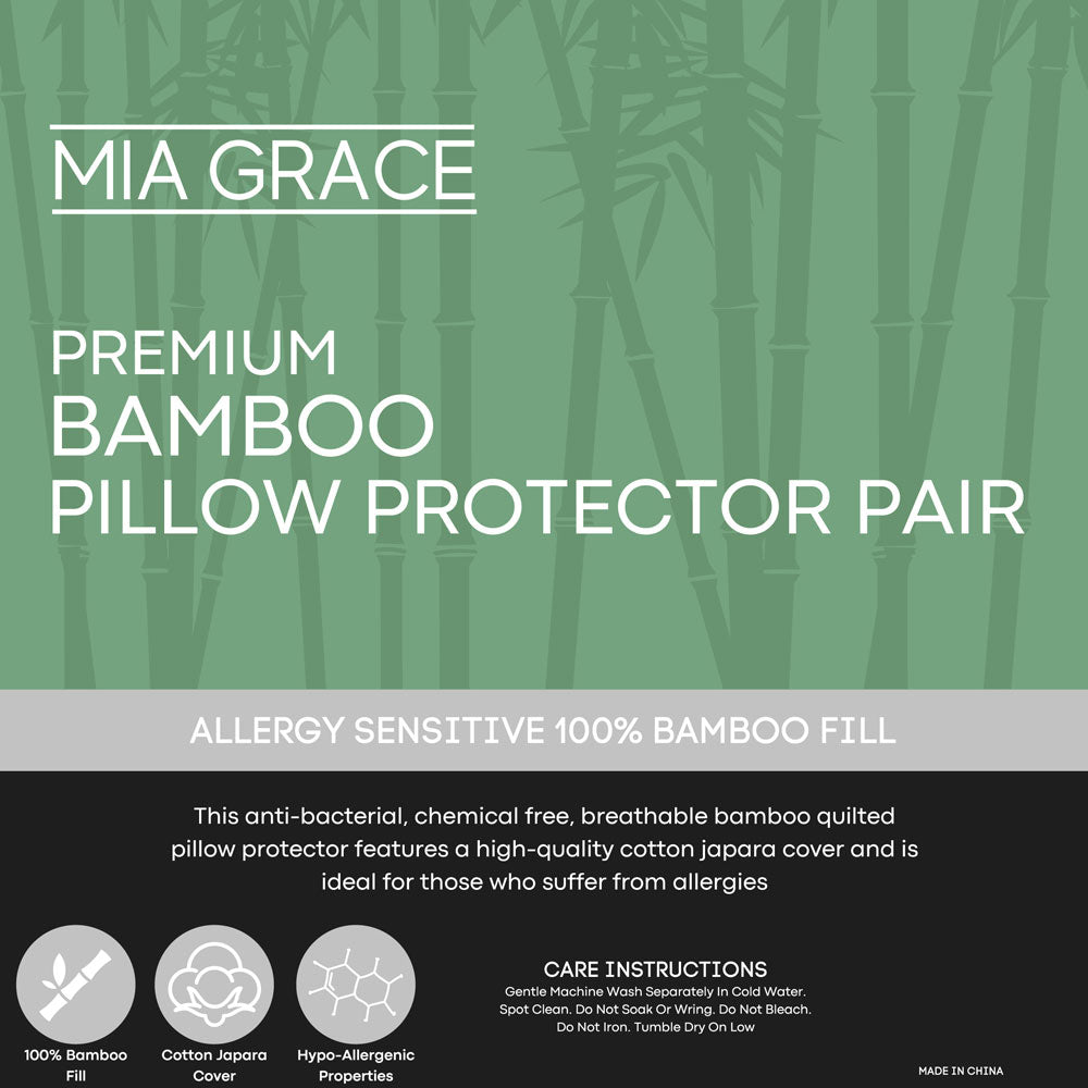 Premium Bamboo Standard Pillow Protector Pair | 2 Pack