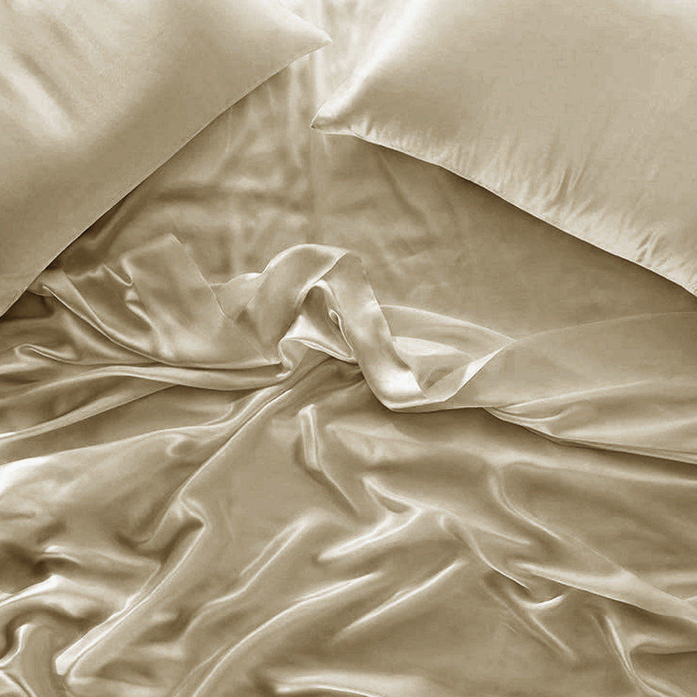 Mia Grace Satin Champagne Sheet Set | My Linen
