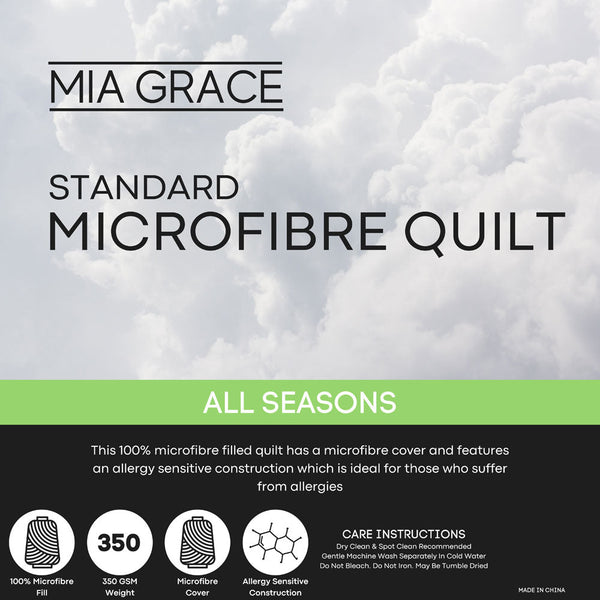 Standard 350GSM Microfibre All Seasons Quilt