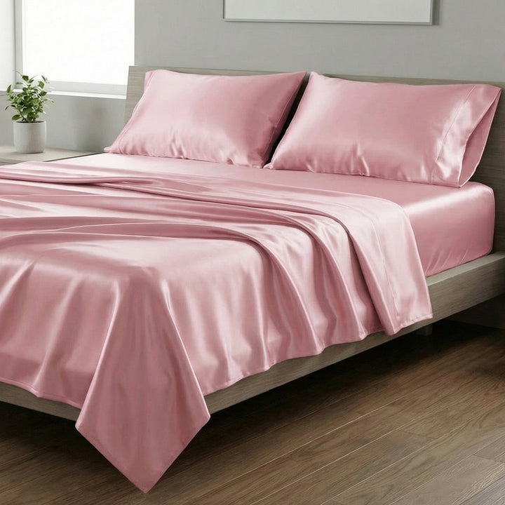 Mia Grace Satin Tea Rose Sheet Set | My Linen