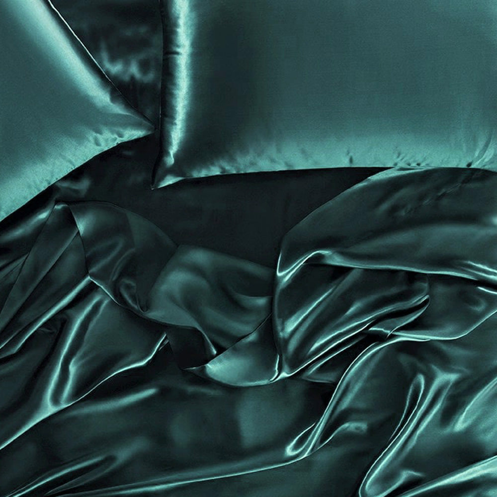 Satin Teal Sheet Set | Long Single Bed