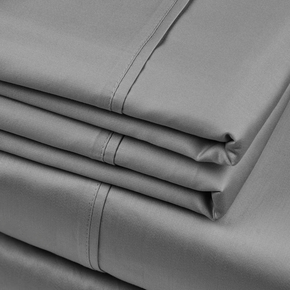 750TC Cotton Sateen Sheet Set Charcoal | King Bed