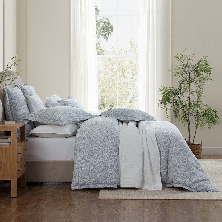 Private Collection Althea Denim Quilt Cover Set Side Flipped | My Linen