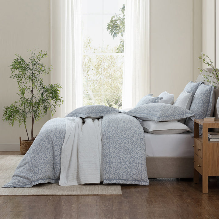 Private Collection Althea Denim Quilt Cover Set Side | My Linen
