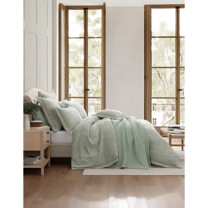 Private Collection Florence Sage Quilt Cover Set Side | My Linen
