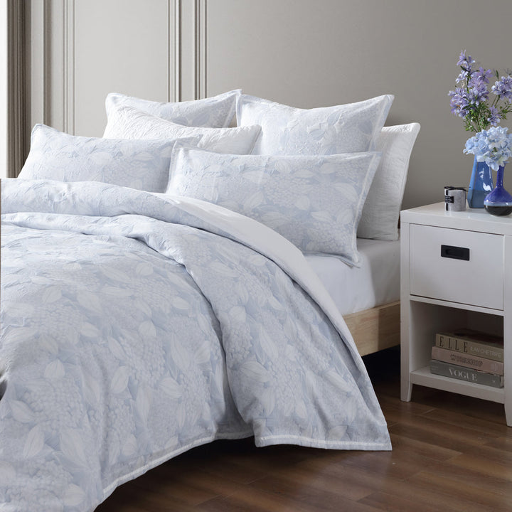 Hydrangea Chambray Quilt Cover Set | Queen Bed