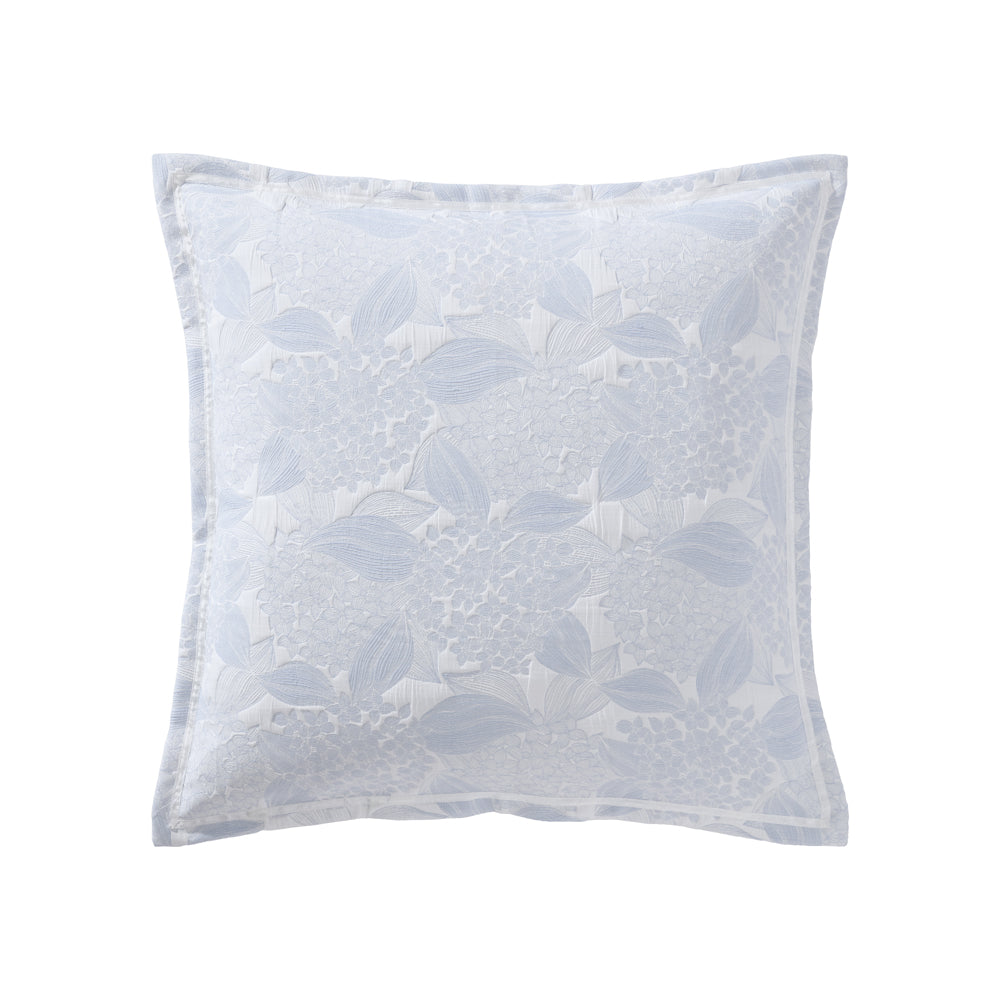 Hydrangea Chambray Square Filled Cushion