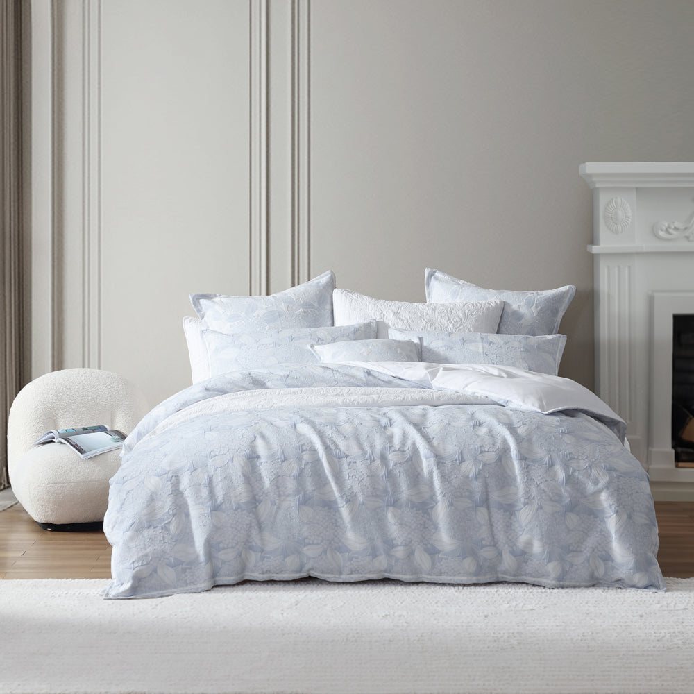 Hydrangea Chambray Quilt Cover Set | Queen Bed